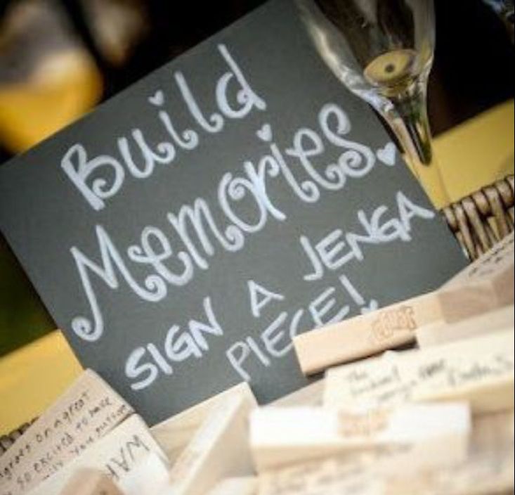 Build Memories - Jenga guestbook idea